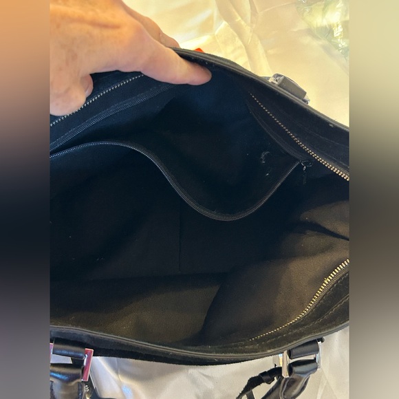 Rebecca Minkoff Top Handle Crossbody Bag Black Suede  Leather Fringe Medium Size - Picture 7 of 10